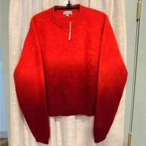 J. Crew 100% Cashmere Dip-dyed brushed crewneck sweater